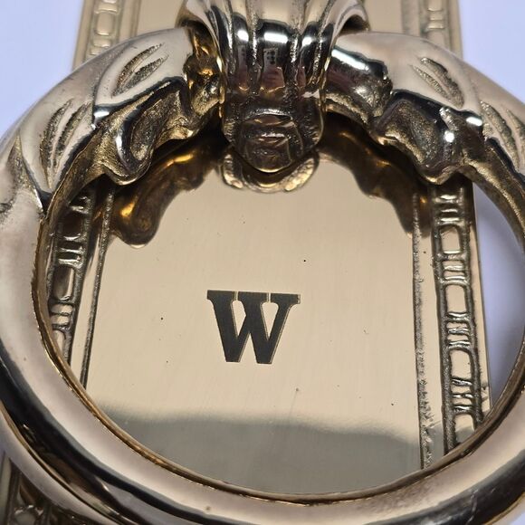 Vintage Lillian Vernon Brass Monogram "W" Door Knocker Baroque Hollywood Regency - Picture 4 of 9